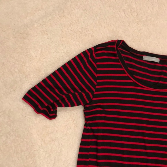 Nordstrom, Black and red stripped peplum top - Picture 4 of 4